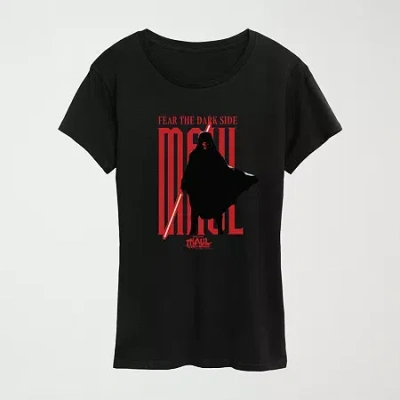 Hybrid Tees Womens Crew Neck Short Sleeve Regular Fit Star Wars Graphic T-shirt In Black
