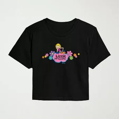 Hybrid Tees Womens Juniors Crew Neck Short Sleeve Regular Fit Graphic T-shirt In Black