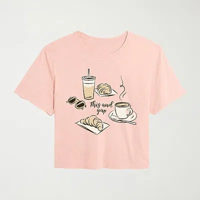 Hybrid Tees Womens Juniors Crew Neck Short Sleeve Regular Fit Graphic T-shirt In Pink