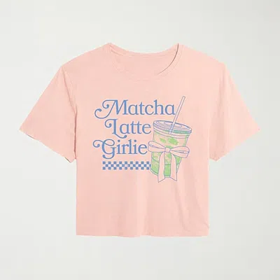 Hybrid Tees Womens Juniors Crew Neck Short Sleeve Regular Fit Graphic T-shirt In Pink