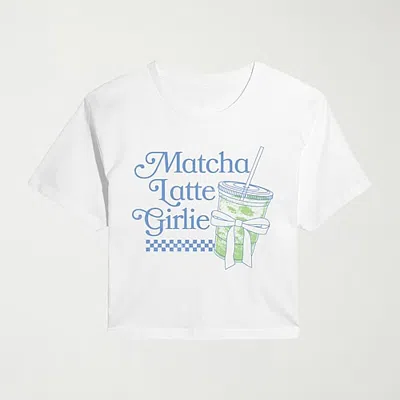 Hybrid Tees Womens Juniors Crew Neck Short Sleeve Regular Fit Graphic T-shirt In White