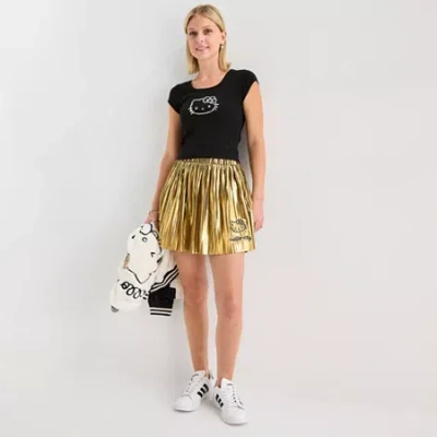 Hybrid Tees Womens Juniors Hello Kitty A-line Skirt In Yellow