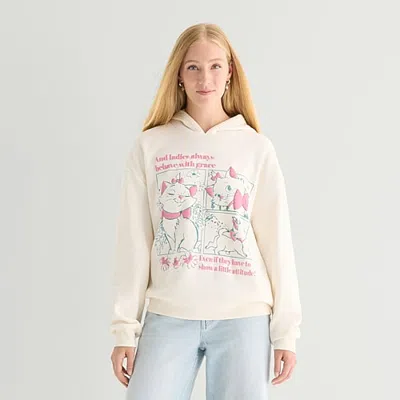 Hybrid Tees Womens Juniors Long Sleeve The Aristocats Hoodie In White