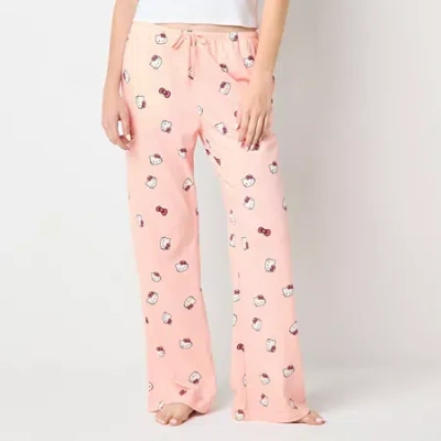 Hybrid Tees Womens Juniors Straight Hello Kitty Lounge Pant In Pink