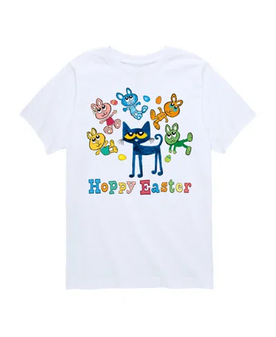 Hybrid Kids' Toddler And Big Boys Pete The Cat Hoppy Easter Graphic T-shirt In White