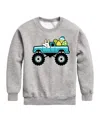 Hybrid Toddler Boys Easter Bunny Monster Truck Graphic Fleece Sweatshirt In Gray