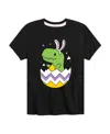 Hybrid Toddler Boys Happy Easter Dino Egg Graphic T-shirt In Black