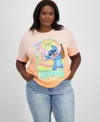 Hybrid Trendy Plus Size Crewneck Stitch Surf Graphic In Orange