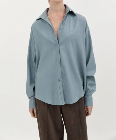 Hyde & Stone Classic Wool Long Sleeve Shirt In Sky Blue