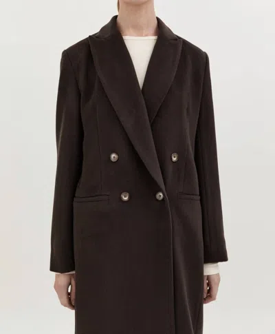 Hyde & Stone Pernielle Wool Coat In Chocolate In Brown
