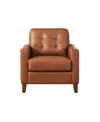 Hydeline Aiden 33" Top Grain Leather Chair In Nutmeg Brown