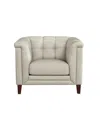 Hydeline Arvo 38" Top Grain Leather Chair In Vanilla White