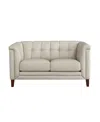 Hydeline Arvo 62" Top Grain Leather Loveseat In Vanilla White