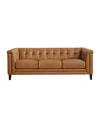 Hydeline Arvo 84" Top Grain Leather Sofa In Cognac Brown