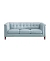 Hydeline Arvo 84" Top Grain Leather Sofa In Spa Blue