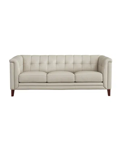 Hydeline Arvo 84" Top Grain Leather Sofa In White