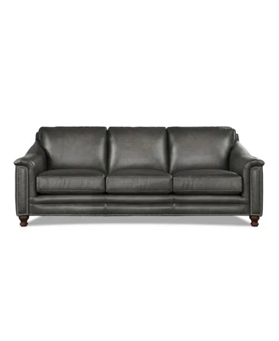 Hydeline Belfast 92" Top Grain Leather Sofa In Black