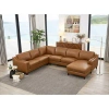 Hydeline Bella 132" Wide Genuine Leather Corner Sectional In Multi