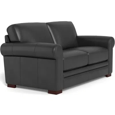 Hydeline Brookfield 70'' Genuine Leather Rolled Arm Loveseat In Quartz