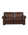 Hydeline Brookfield 70" Top Grain Leather Loveseat In Caramel Brown