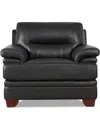 Hydeline Luxor 44" Top Grain Leather Chair In Black