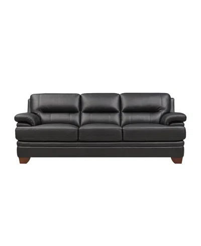Hydeline Luxor 88" Top Grain Leather Sofa In Black
