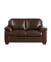 Hydeline Magnum 62" Top Grain Leather Loveseat In Chestnut Brown