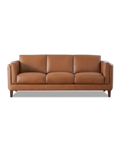 Hydeline Maui 88" Top Grain Leather Sofa In Brown