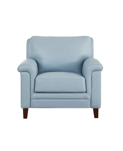 Hydeline Westcott 38" Top Grain Leather Chair In Spa Blue