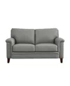Hydeline Westcott 62" Top Grain Leather Loveseat In Silver Gray