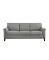 Hydeline Westcott 84" Top Grain Leather Sofa In Silver Gray