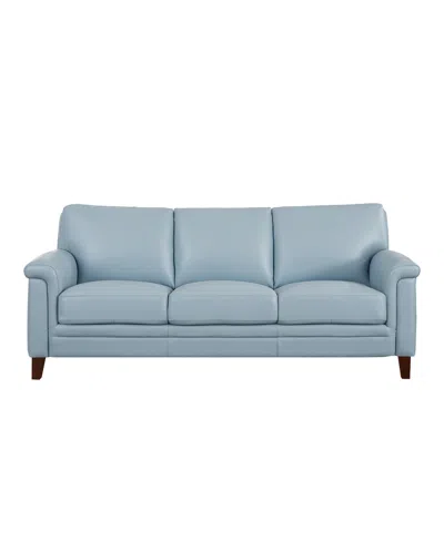 Hydeline Westcott 84" Top Grain Leather Sofa In Blue