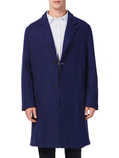 Hyden Yoo Men's Solid Wool Blend Overcoat In Navy