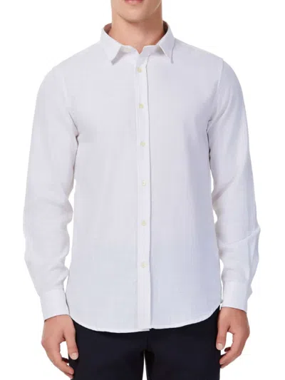 Hyden Yoo Men's Tyler Linen Blend Sport Shirt In White