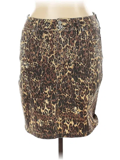 Pre-owned Hydraulic Faux Leather Skirt In Brown