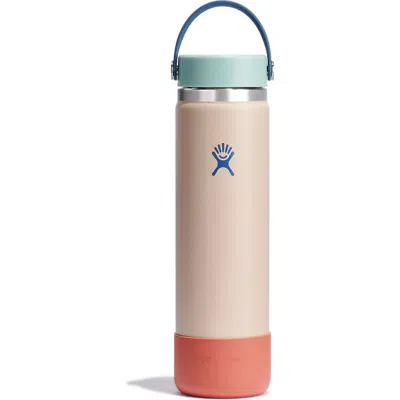 Hydro Flask 24-ounce Wide Water Bottle With Flex Cap & Boot In Cotton Candy