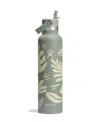 Hydro Flask 24 oz Standard Mouth With Flex Straw Cap In Botanical Bliss Agave