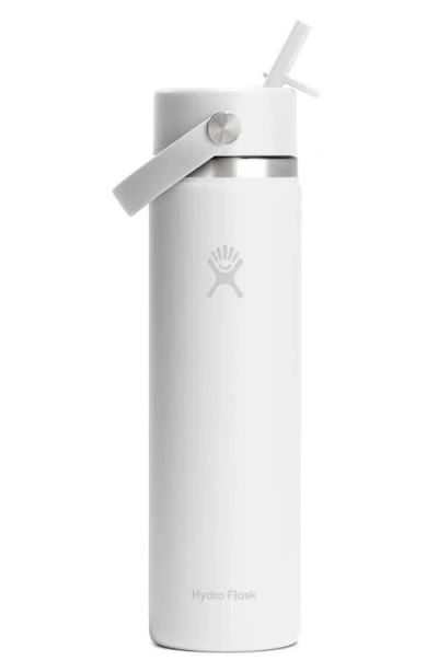 Hydro Flask 24-ounce Wide Mouth Flex Straw Cap Bottle In White