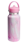 Hydro Flask 32-ounce Wide Mouth Flex Straw Cap Water Bottle In Pink