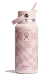 Hydro Flask 32-ounce Wide Mouth Flex Straw Cap Water Bottle In Pink