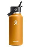 Hydro Flask 32-ounce Wide Mouth Flex Straw Cap Water Bottle In Fossil