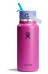 Hydro Flask 32-ounce Wide Mouth Flex Straw Cap Water Bottle In Holiday Punch