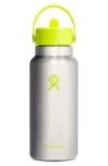 Hydro Flask 32-ounce Wide Mouth Flex Straw Cap Water Bottle In Lime