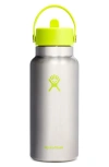 Hydro Flask 32-ounce Wide Mouth Flex Straw Cap Water Bottle In Lime
