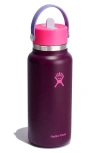Hydro Flask 32-ounce Wide Mouth Flex Straw Cap Water Bottle In Sugar Plum