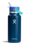 Hydro Flask 32-ounce Wide Mouth Flex Straw Cap Water Bottle In Winter Night
