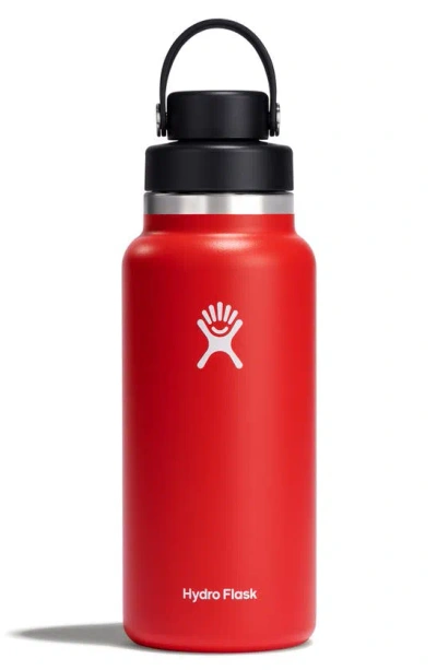 Hydro Flask 32-ounce Wide Mouth Water Bottle With Flex Chug Cap In Red