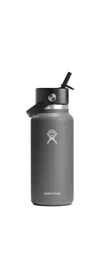 Hydro Flask 32 oz Wide Mouth With Flex Straw Cap In Gray