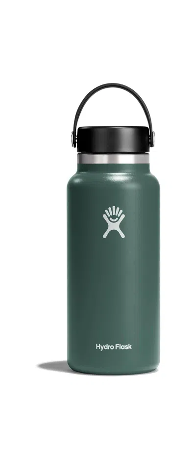 Hydro Flask 32 oz Vacuum Insulated Stainless Steel Water Bottle Flask - Flex Cap With Strap - Wide Mouth In Green