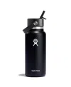 Hydro Flask 40-oz Wide-mouth Flex Straw Stainless Steel Bottle In Black